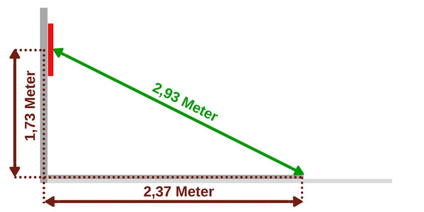 Abstand und Höhe von Oche und Dartscheibe beim Steel-Dart
